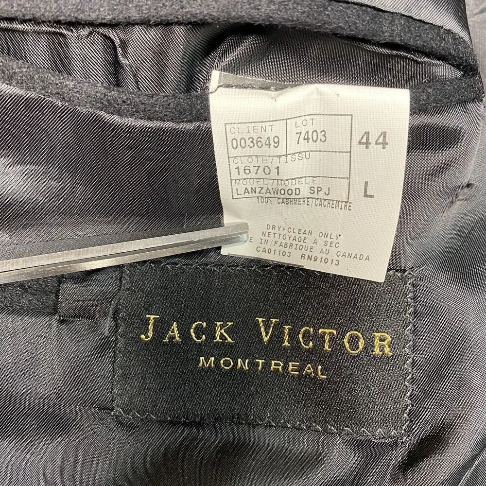 Cashmere Blazer Jack Victor Loro Piana Sport Suit Coat Mens 44 Black Lined EUC